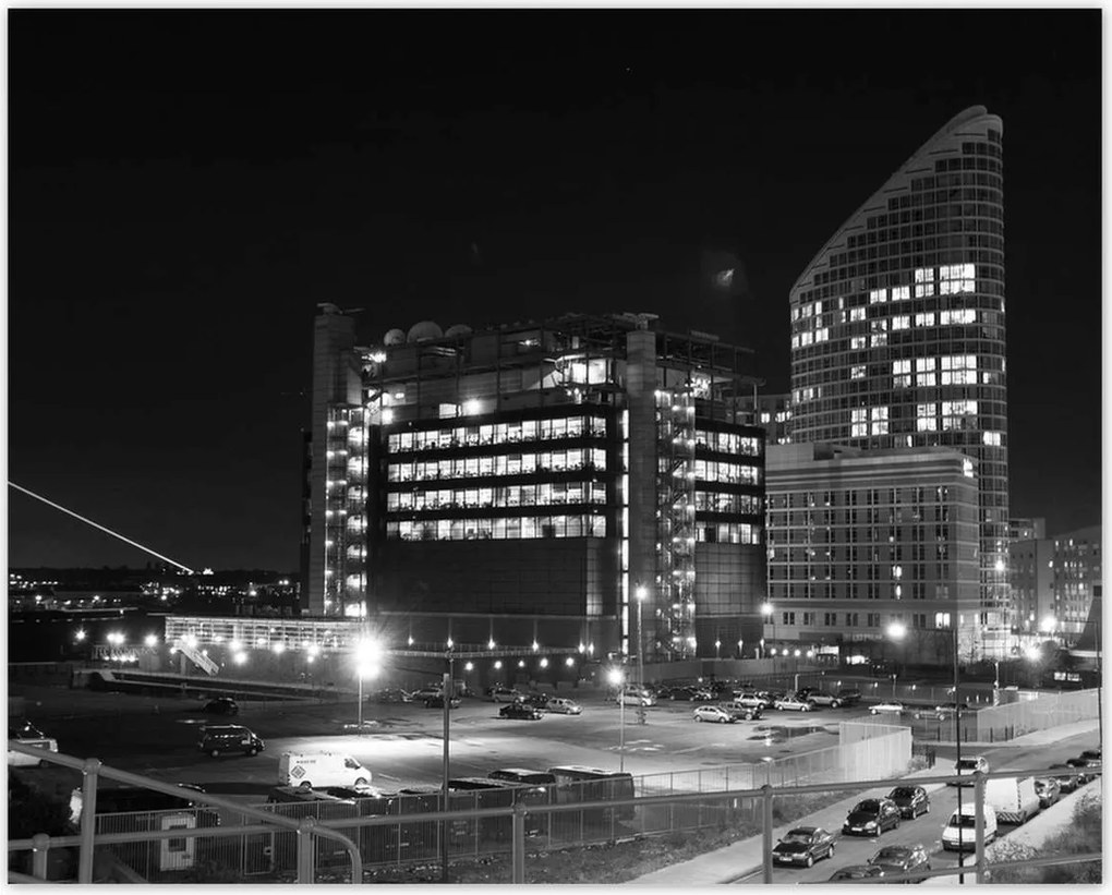 Poszterek 50x40 A felhőkarcolók szépen világítanak