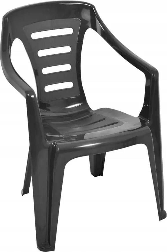 Műanyag terasz kerti szék grafit háttámlával