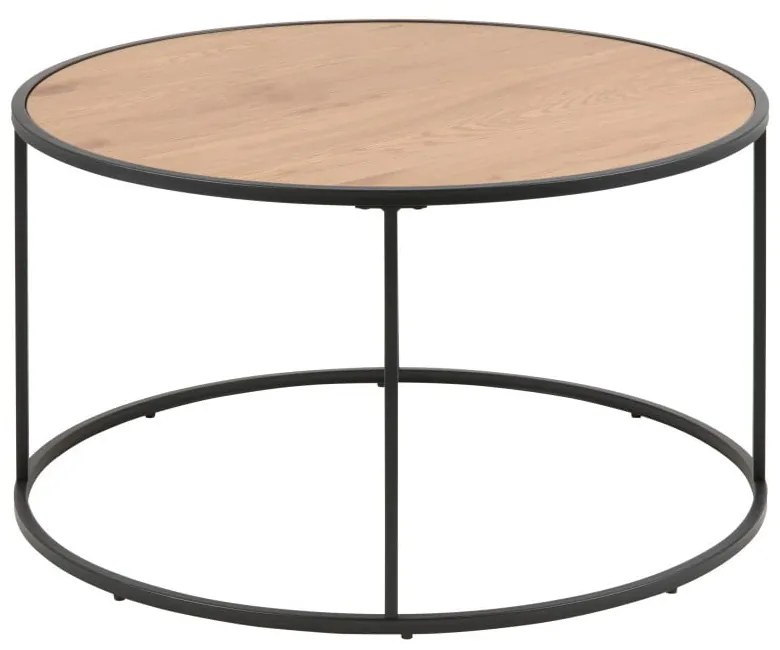Seaford fekete kerek dohányzóasztal, ⌀ 80 cm - Actona