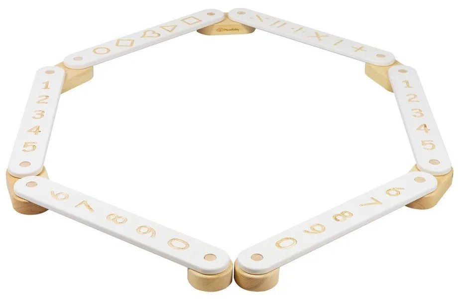 Fehér borovi fenyő egyensúlyozó pálya 10x408x5 cm Montessori – Meowbaby