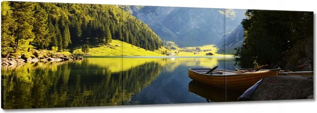 Vászonkép 150x50 Hegyi tó