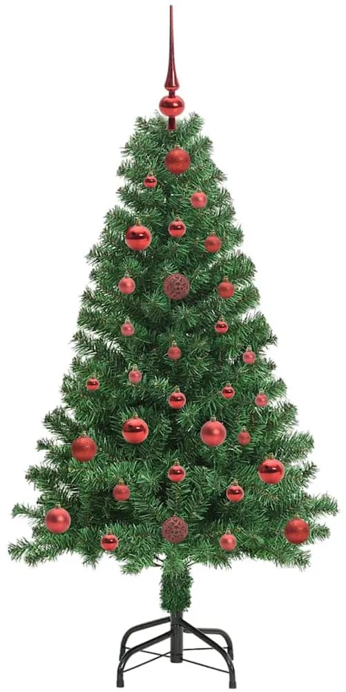 Mű karácsonyfa 150 LED-del Zöld 120 cm PVC és Acél és Műanyag