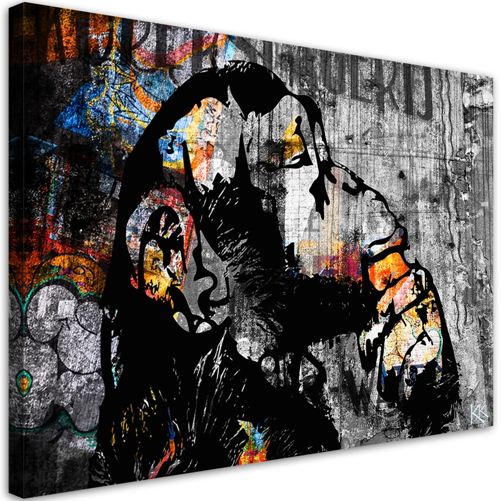 Gario Vászonkép Banksy street art majom Méret: 120 x 80 cm
