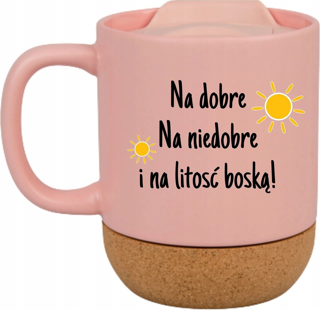 Rózsaszín Bögre Parafa Vicces Ajándék Jóra-rosszra