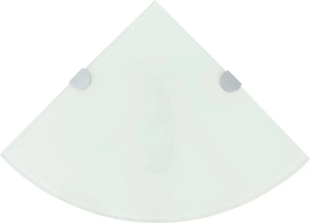 vidaXL 2 db fehér üveg sarokpolc krómtartóval 35 x 35 cm