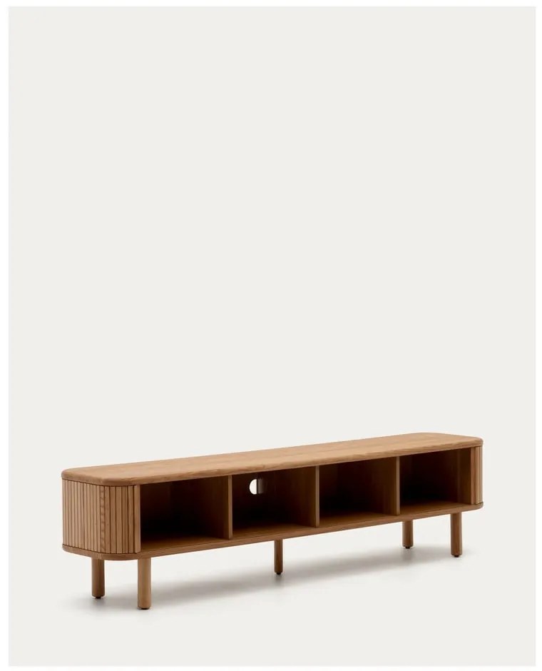 Natúr színű TV-állvány kőrisfa dekorral 200x50x40 cm Mailen – Kave Home