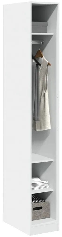 fehér szerelt fa ruhásszekrény 30 x 50 x 200 cm