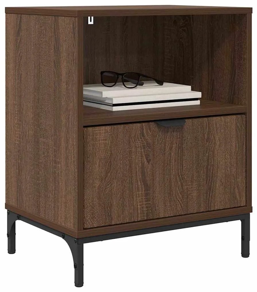 Éjjeliszekrények 2 pcs barna tölgy 49 x 36 x 61 cm Faanyag