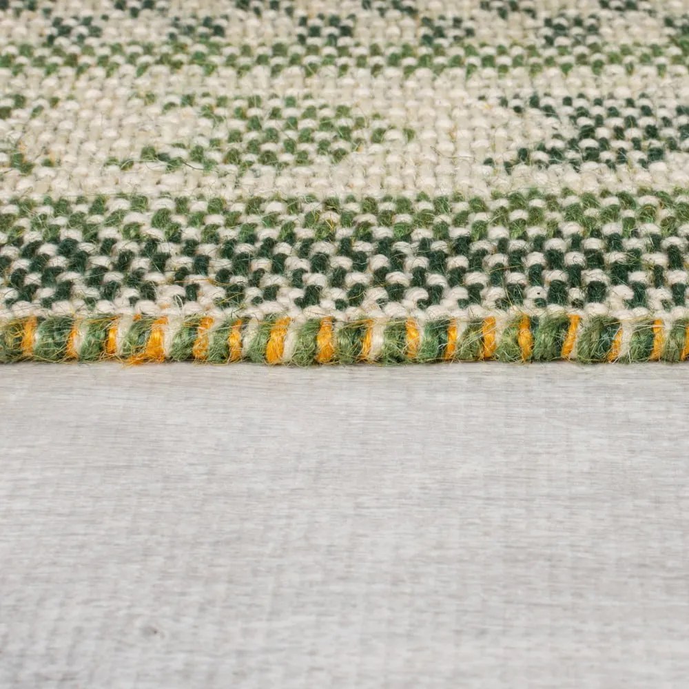 Zöld jutakeverék szőnyeg 200x290 cm Mara Jute Border – Flair Rugs