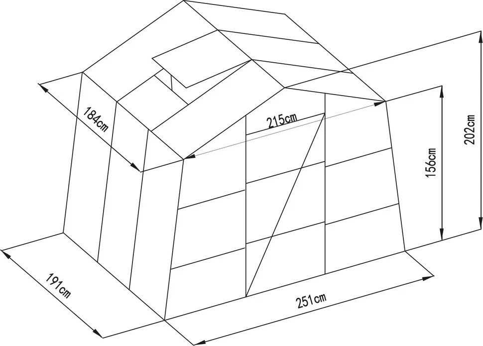 G21 GZ 48 üvegház – 251 x 191 cm, horganyzott