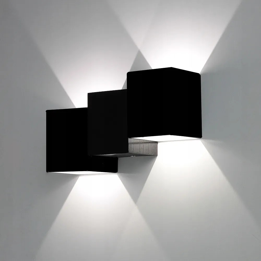 Led Fali Lámpa Modern Felső Alsó Fali Fekete 2x1W 4000K