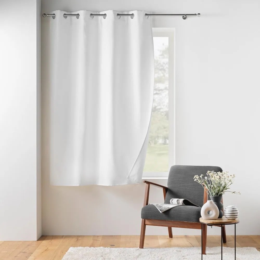 Fehér mikroszálas termo hangszigetelő függöny 135x180 cm Micropolar – douceur d'intérieur