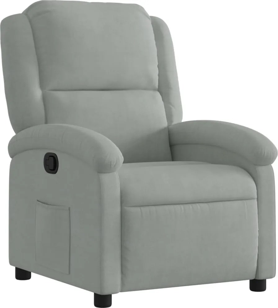 vidaXL világosszürke bársony relaxfotel