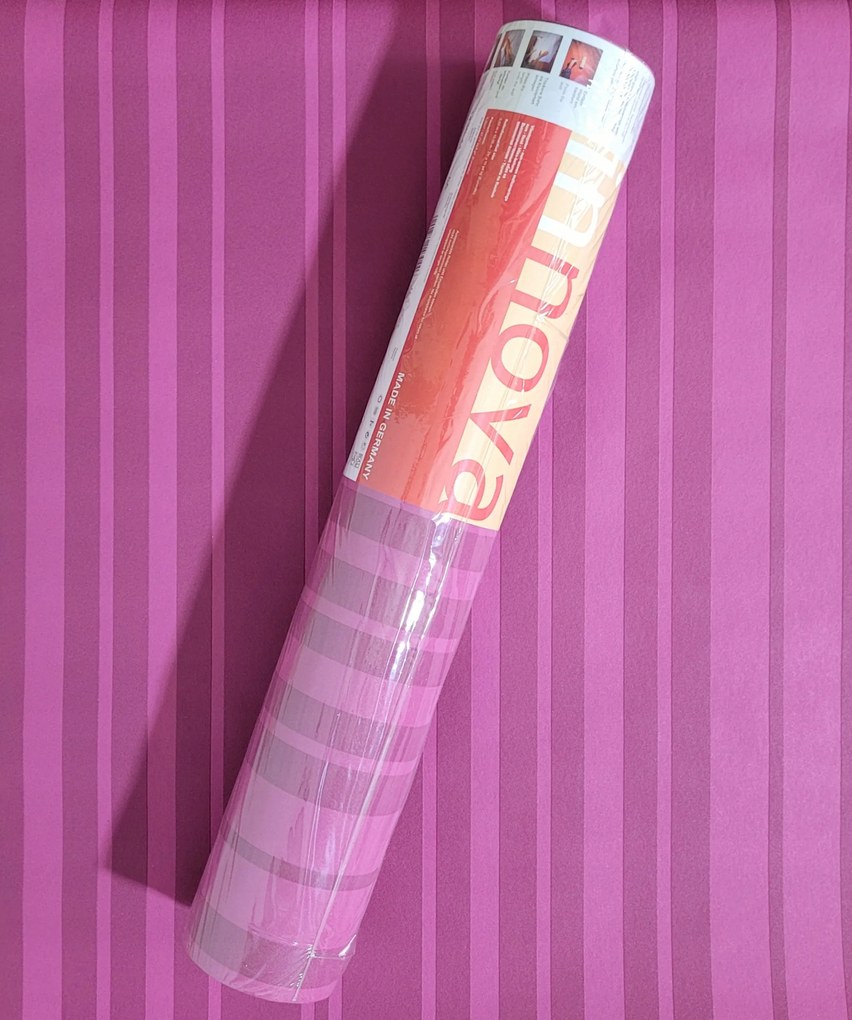 Fali tapéta, rózsaszín-lila csíkos, 1430-44