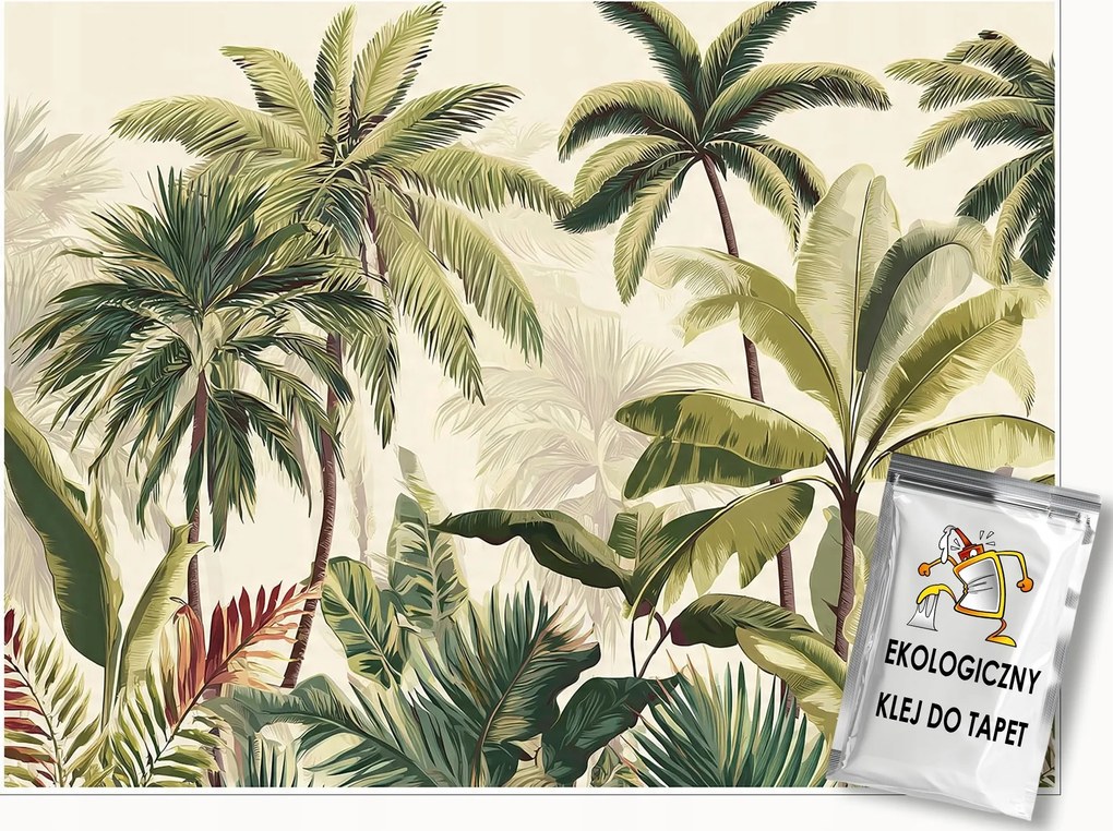 Fotótapéta Pálmalevelek Dzsungel Zöld Falra Hálószoba Nappali 200x140