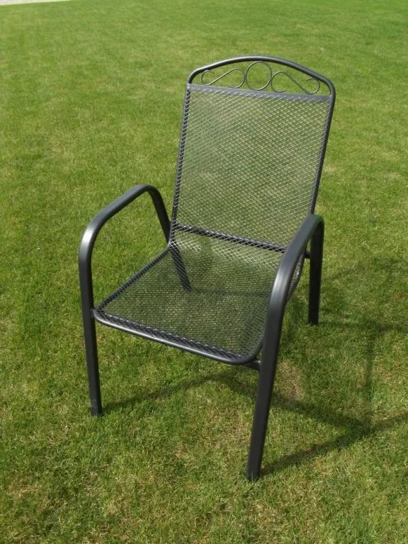 Kerti szék fém rakásolható fekete