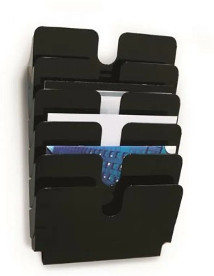 Prospektustartó, fali, fekvő, A4, DURABLE FLEXIPLUS 6, fekete (DB1700014061)