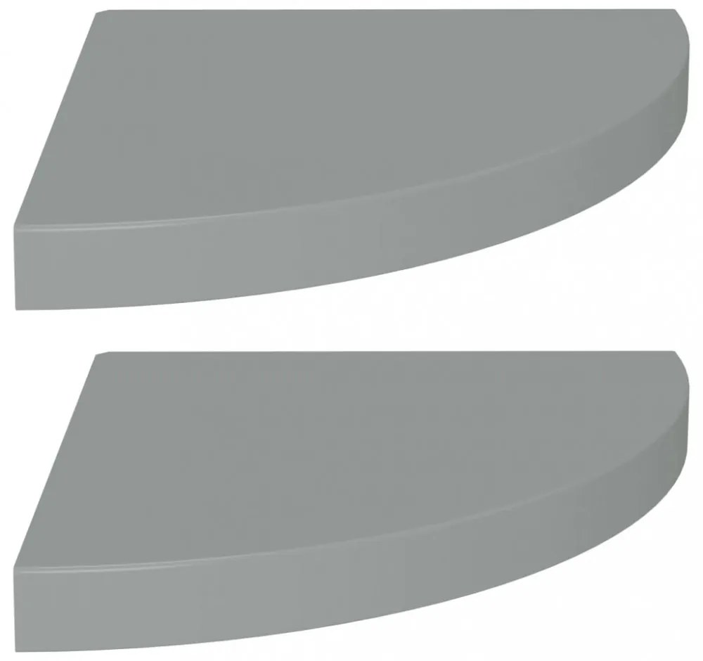 323923 Floating Corner Shelves 2 pcs Grey 35x35x3,8 cm MDF
