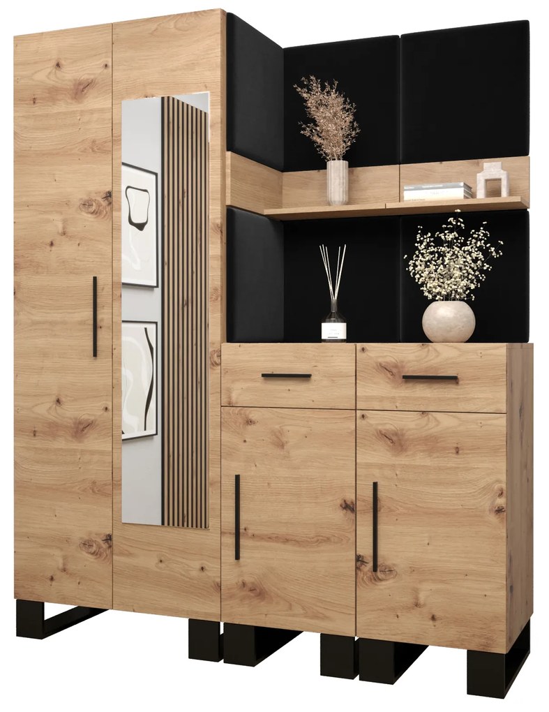 Előszobabútor Amanda 15 (artisan tölgy + fekete). 1085987