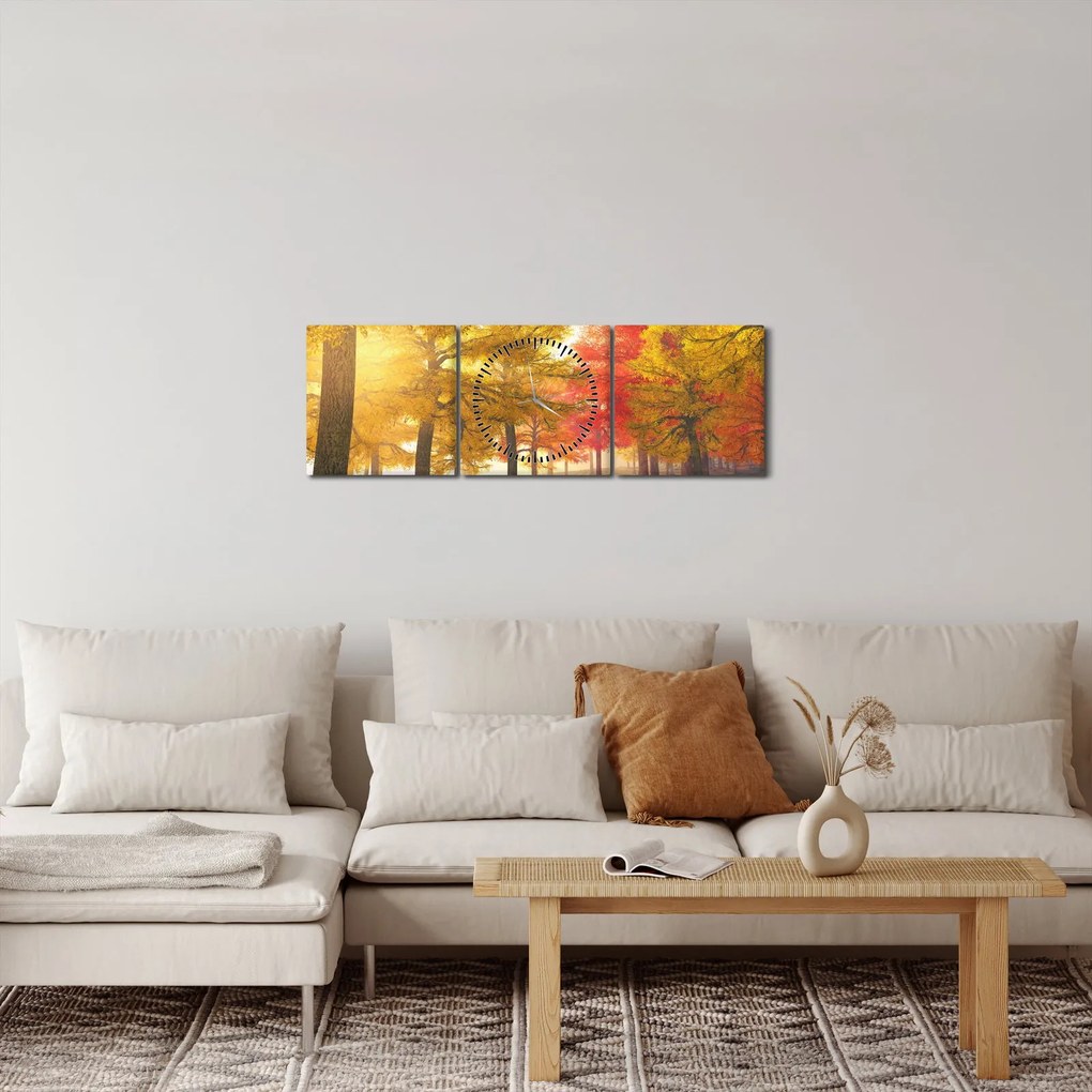 Őszi fák képe (órával) (90x30 cm)