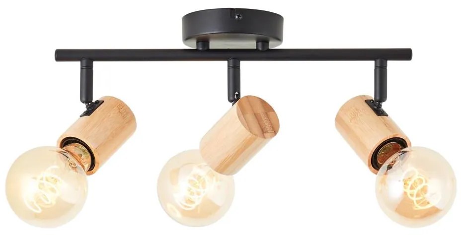 Brilliant - KERRY spotlámpa 3xE27/40W/230V fekete/bambusz