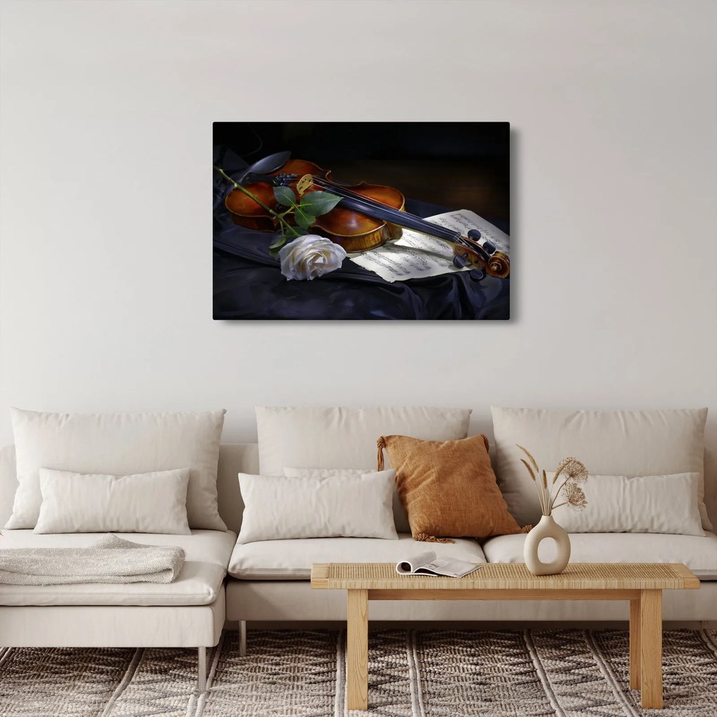 Kép - Rózsa és hegedű (90x60 cm)