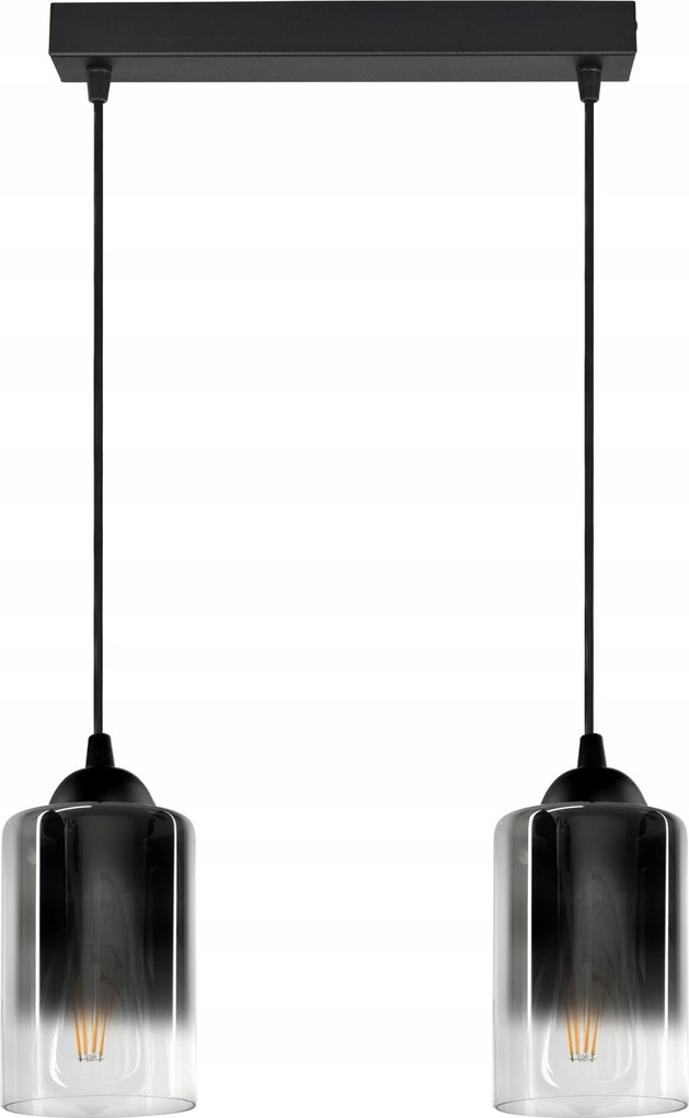 Függő lámpa Két Grafit Tubus Átlátszó