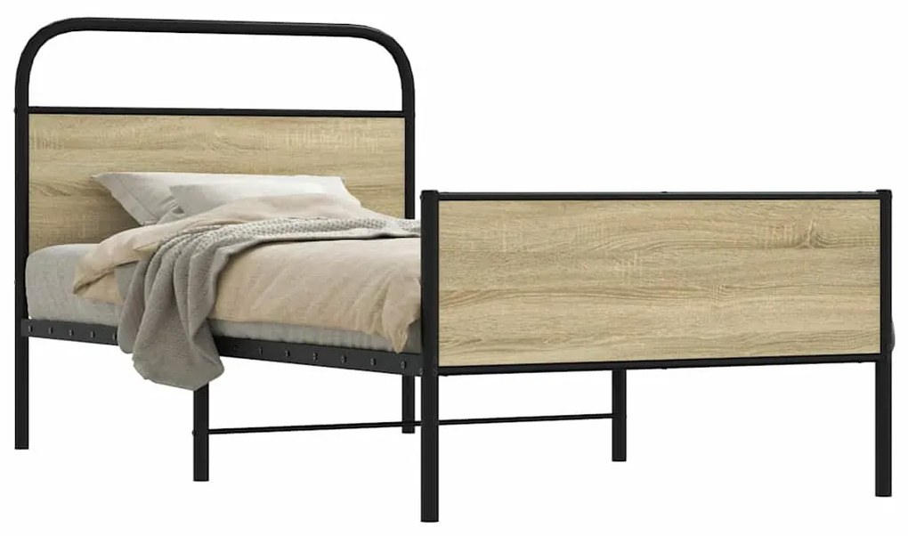 ágykeret matrac nélkül 107x203 cm sonoma tölgyfa műfa