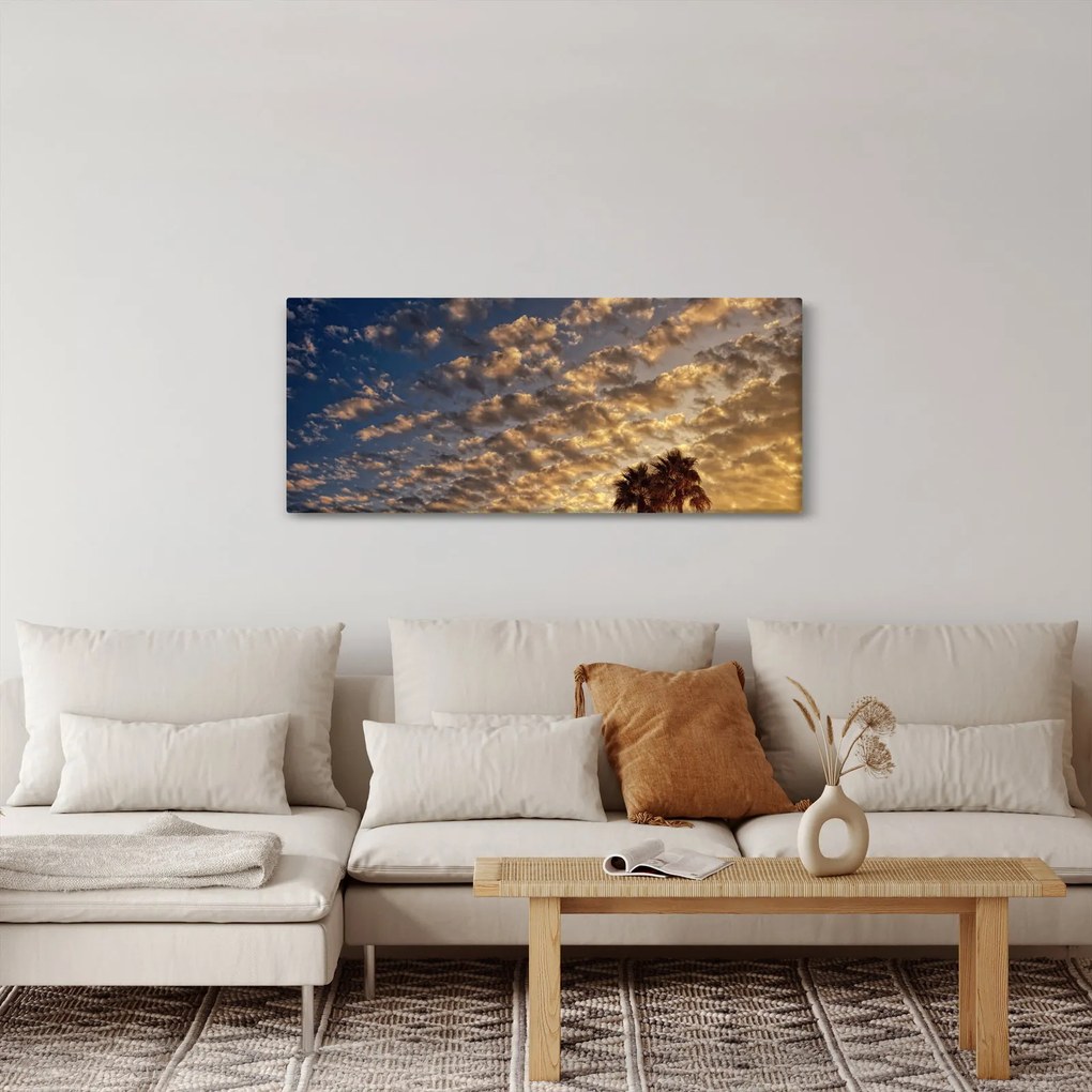 Kép - Pálmafák a felhők között (120x50 cm)