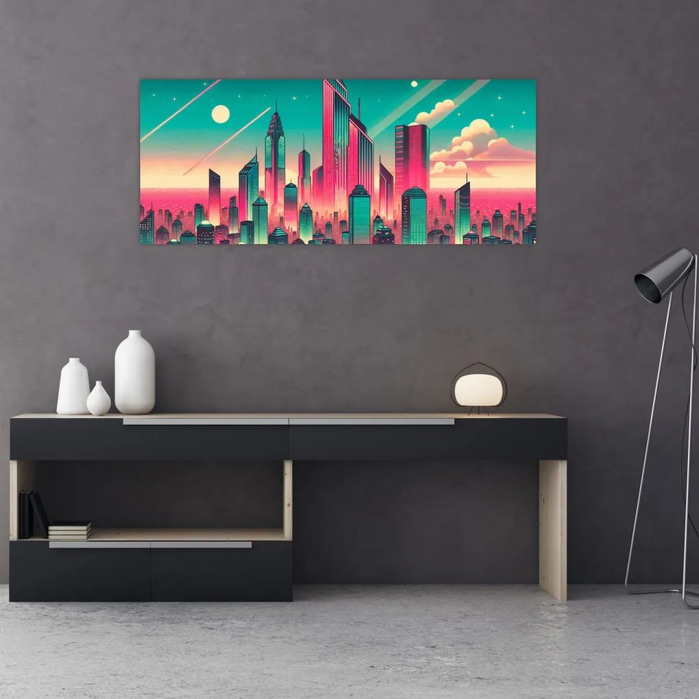 Kép – Nagyváros pop-art stílusban (120x50 cm)