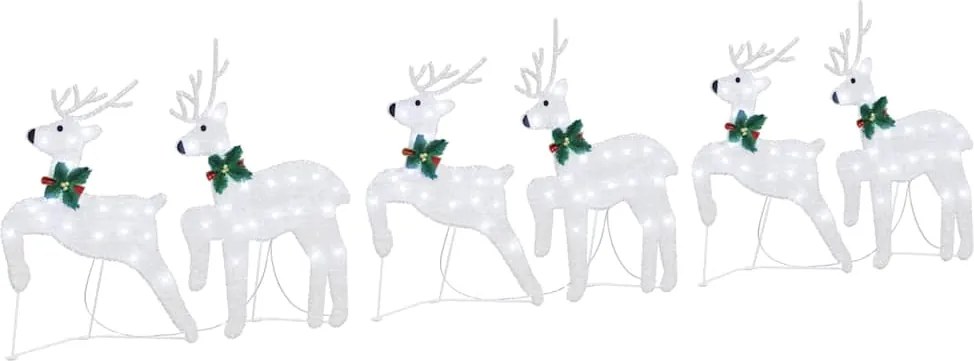 vidaXL LED Rénszarvasok 6 pcs Ezüst szövet