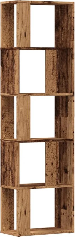 vidaXL antik fa színű szerelt fa könyvszekrény 45x24x159 cm