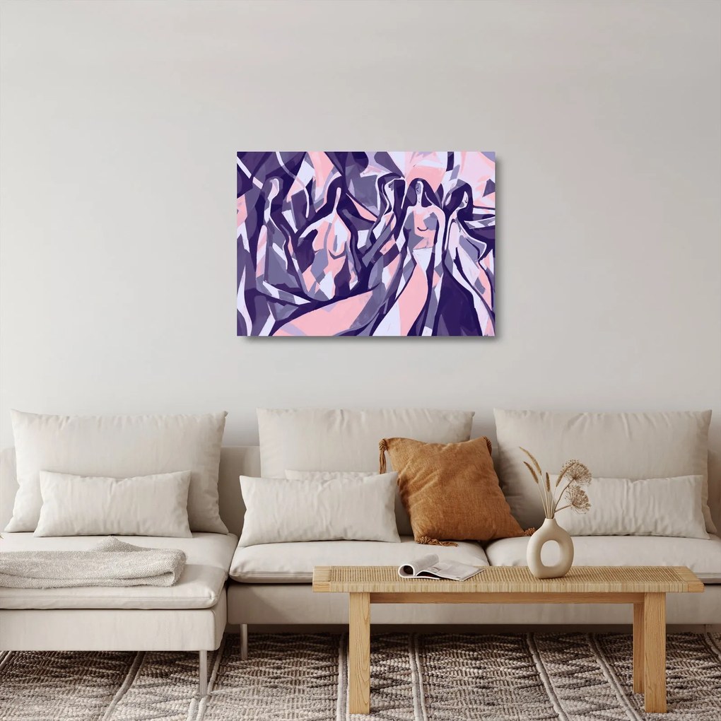 Kép - absztrakt nők (üvegen) (70x50 cm)