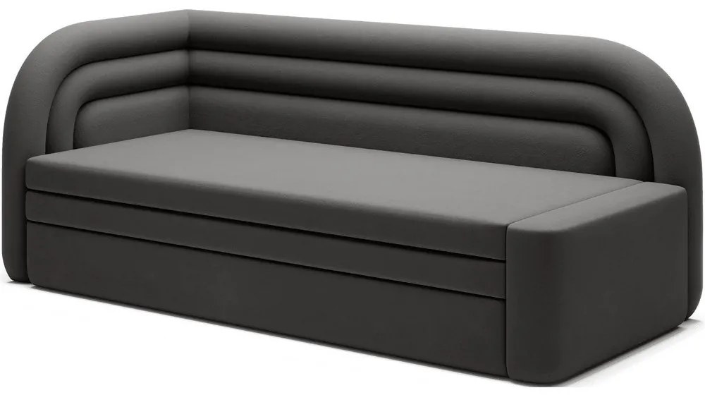 Szürkésbarna bársony kinyitható-tárolóhelyes kanapé bal oldali 223 cm Fabillo – ELTAP