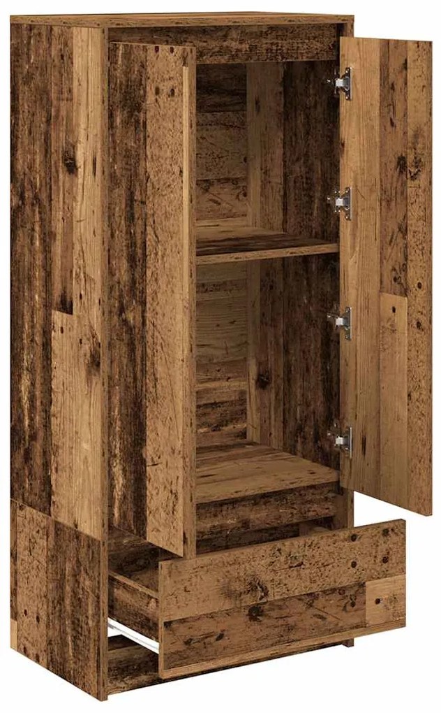 antik fa szerelt fa szekrény fiókkal 55,5x34x119,5 cm