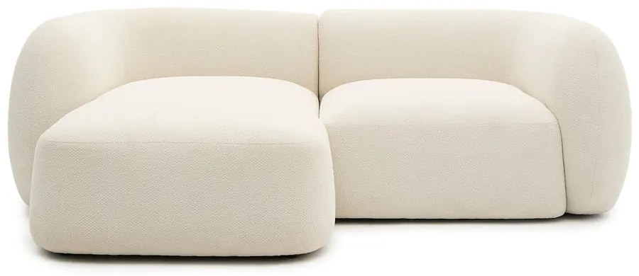 Krémszínű zsenília sarokkanapé (bal oldali-heverő résszel) Martina – Kave Home