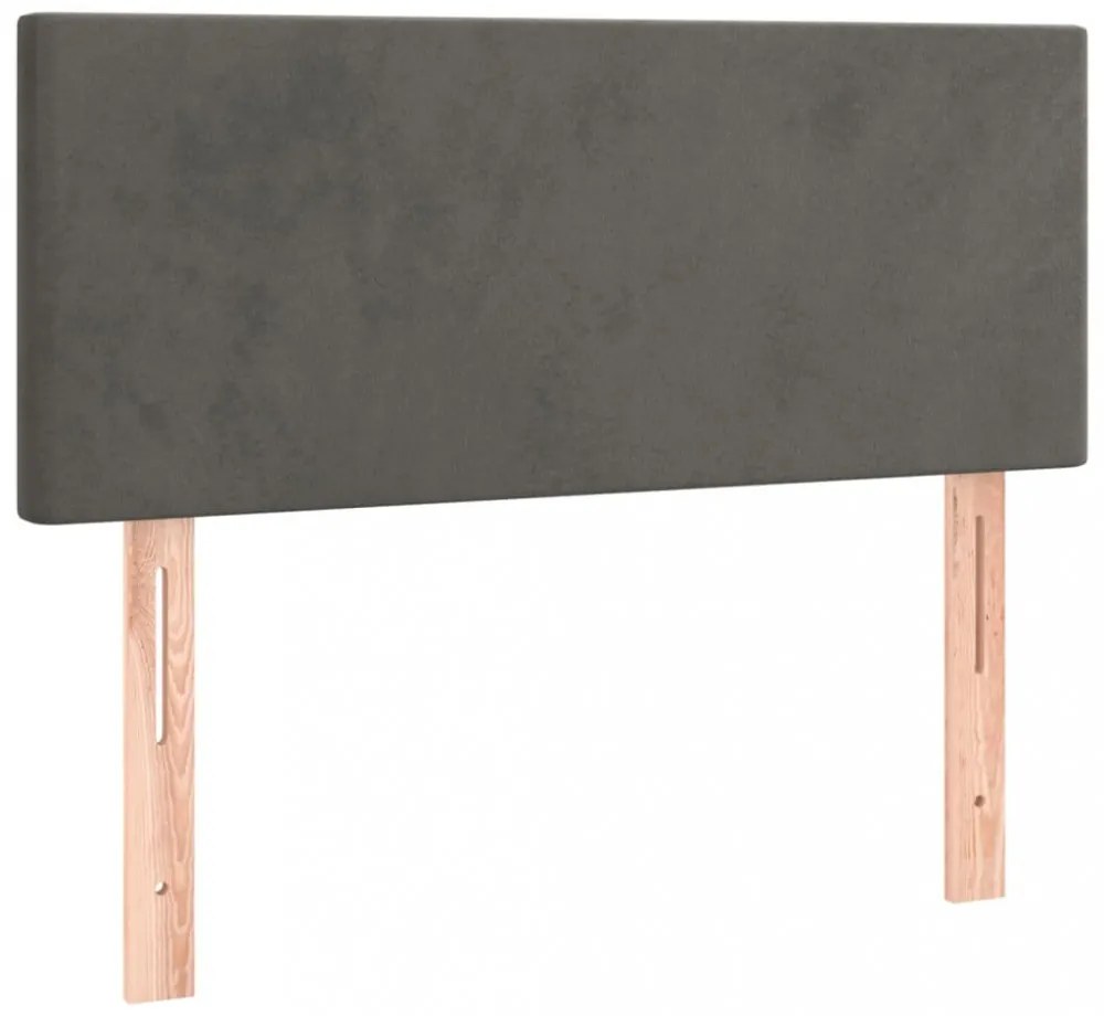 sötétszürke bársony LED-es fejtámla 80 x 5 x 78/88 cm