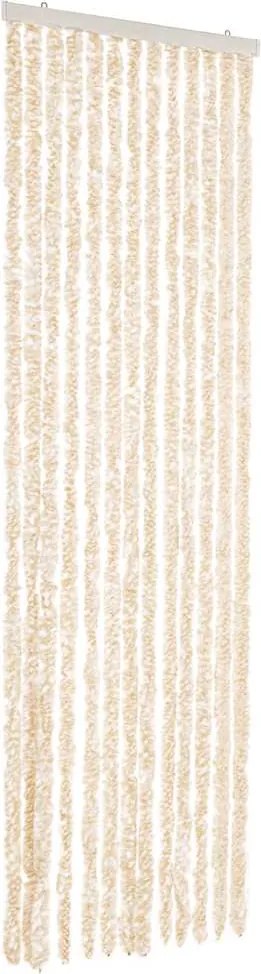 vidaXL bézs és fehér zsenília rovarfüggöny 56 x 200 cm