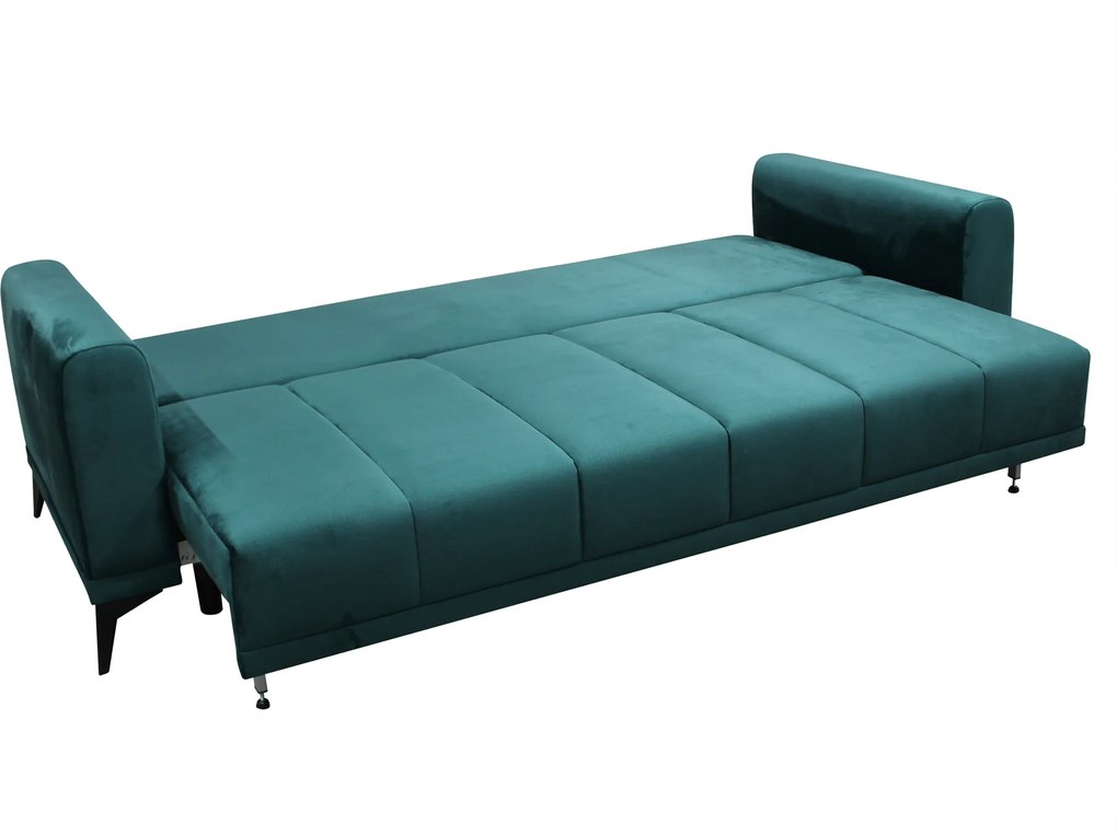 Szétnyitható kanapé, smaragd/mustárszín, GRACE BIG SOFA