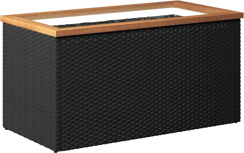 vidaXL fekete polyrattan ültetőláda 80 x 40 x 40 cm