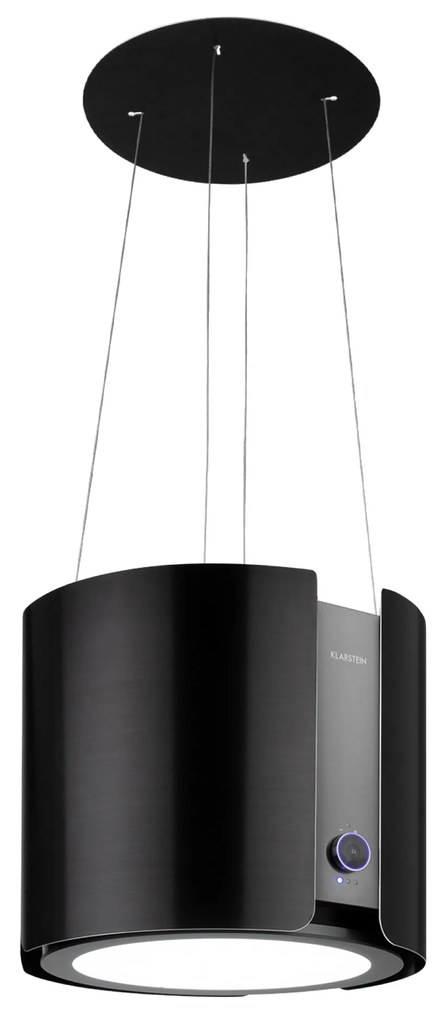 Klarstein Skyfall, sziget páraelszívó, Ø 45 cm, légkeringetés, 402 m³/ó, LED, nemesacél, fekete