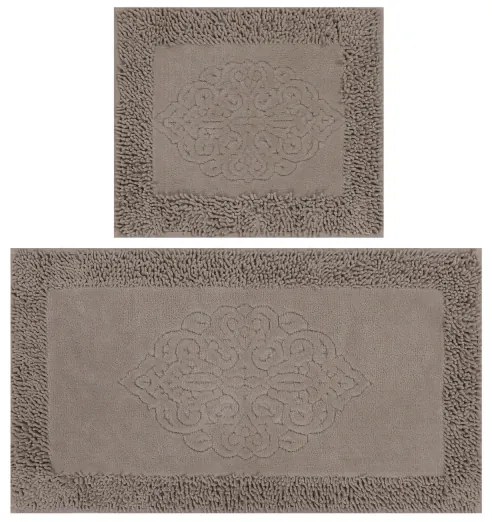 2x Fürdőszobai szőnyeg PIANTE 60x100 cm barna készlet