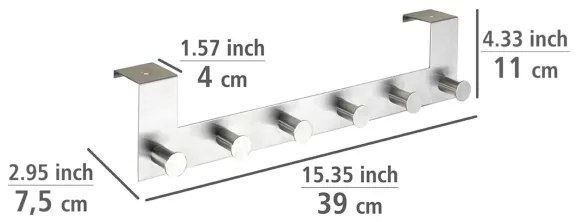 WENKO 22804100-CELANO akasztó 39x11 cm rozsdamentes acél/ezüst