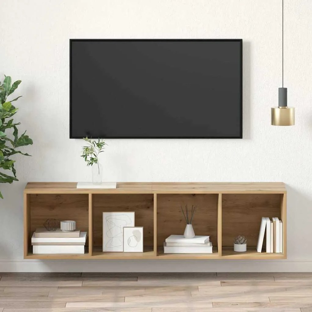 Fali TV szekrény kézműves tölgy 37 x 37 x 142.5 cm Faanyag