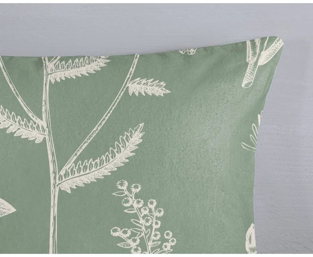 Zöld kétszemélyes hosszabbított flanel ágyneműhuzat 200x220 cm Herbs – Good Morning
