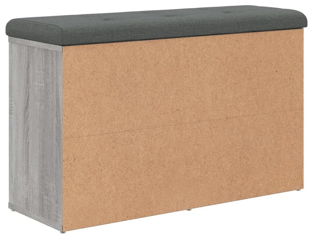 szürke sonoma színű szerelt fa cipőtároló pad 82 x 32 x 50 cm
