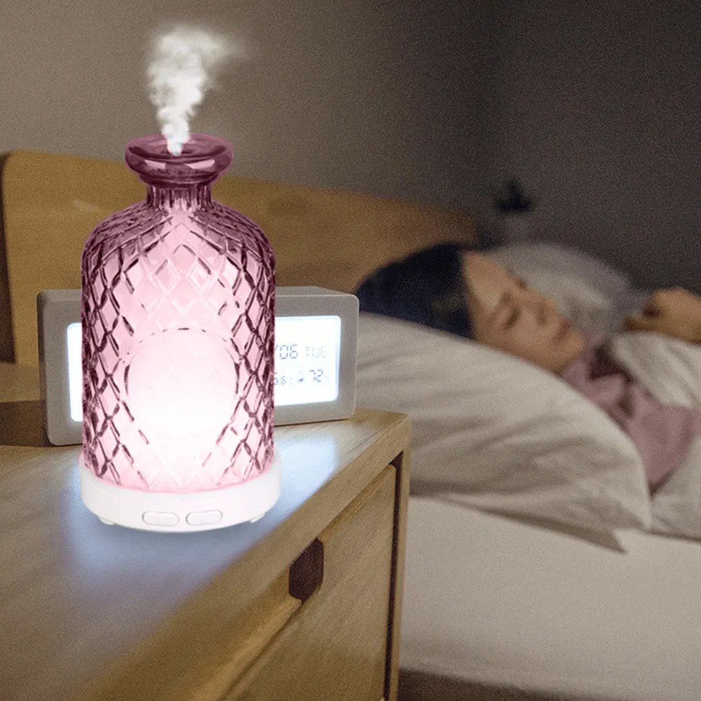 Ultrahangos aroma diffúzor, rózsaszín, GILI