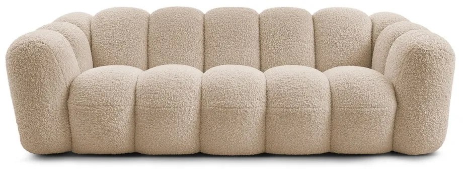 Világosbarna buklé kanapé 232 cm Hippolyte – Bobochic Paris