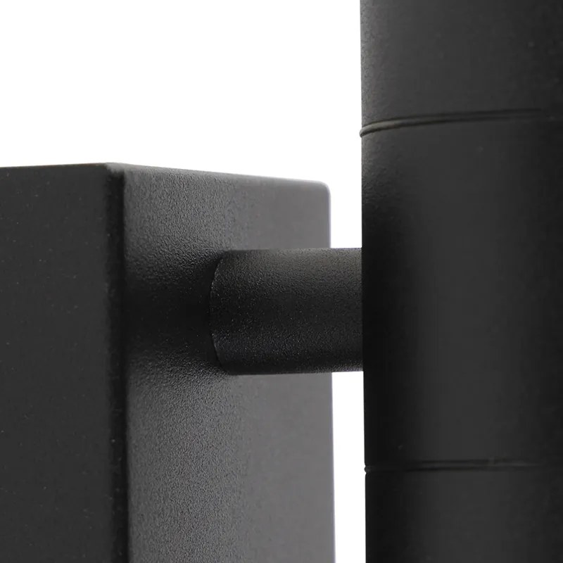 Kültéri fali lámpa fekete 2-lámpás mozgásérzékelővel IP44 - Duo