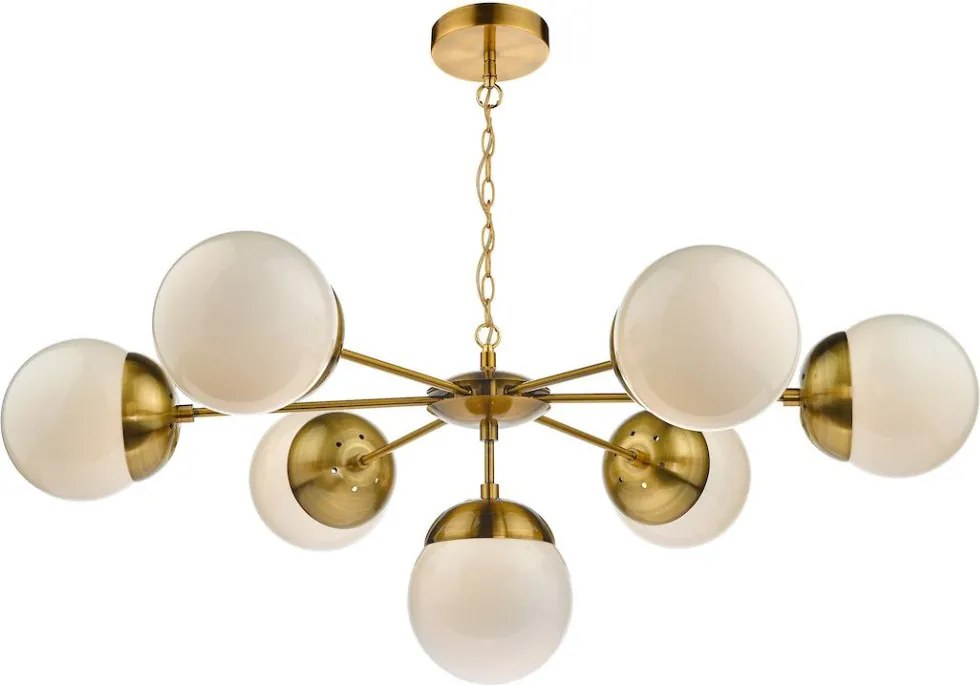 DAR LIGHTING BOM3435 BOMBAZINE Glamour Csillár Sárgaréz, Opál E14 IP20